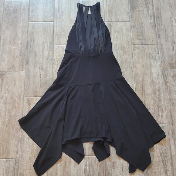 Halston Heritage Dress Womens Size XS Midi Asymmetrical Cocktail Open Strappy - Picture 9 of 15